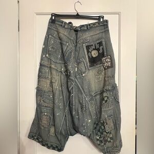 Magnolia Pearl Artistic Blue Patchwork Jeans Dani Punks